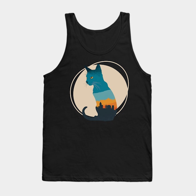 City Kitty Funny cat City Tank Top by "Artistic Apparel Hub"